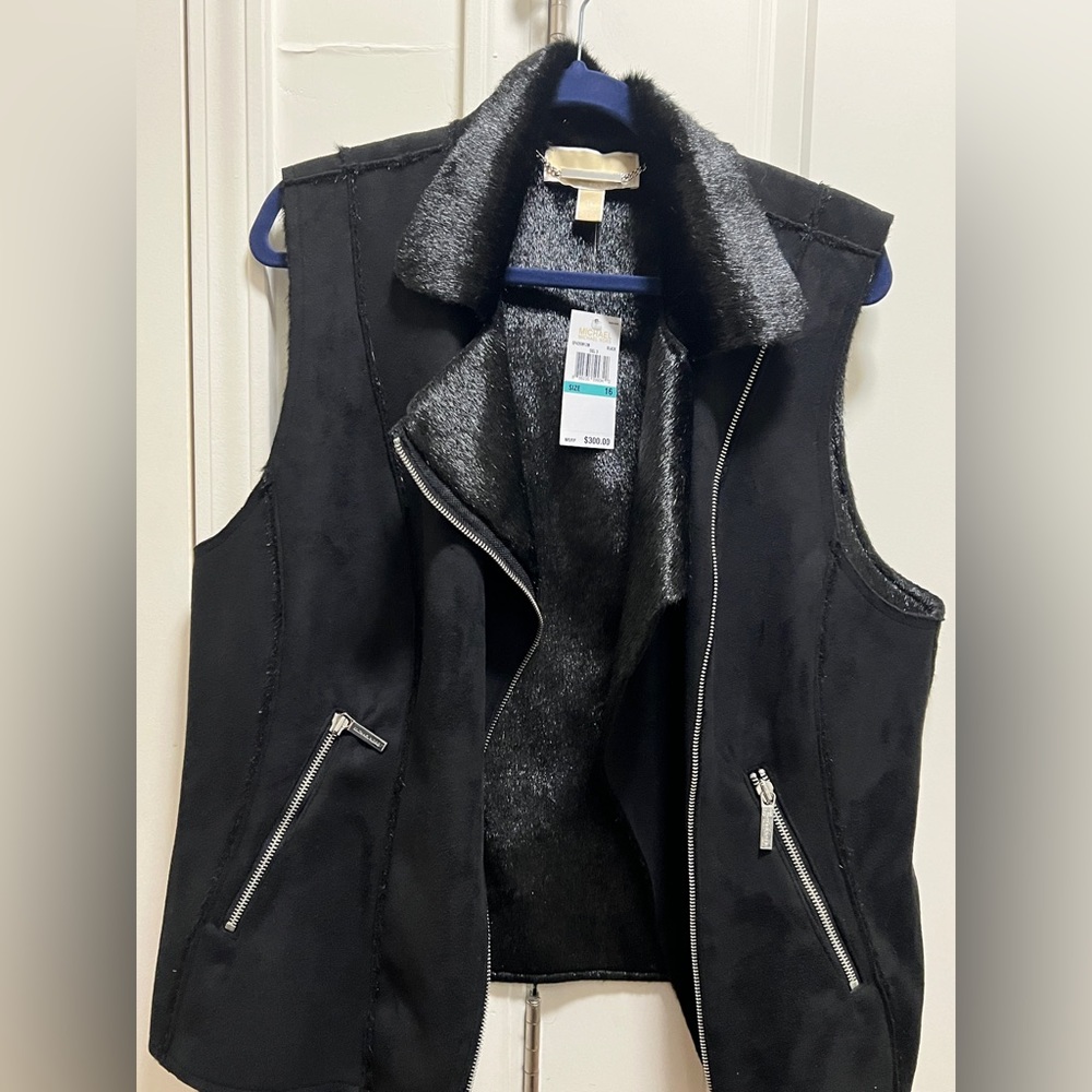 Michael Kors Faux Suede Vest lined with Faux Fur